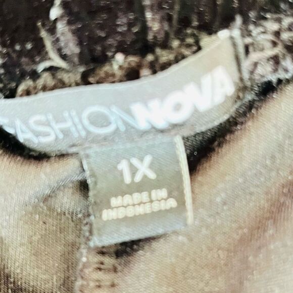 FASHION NOVA Lush Ice black velvet Legging size 1X style ST7227 - Picture 5 of 5